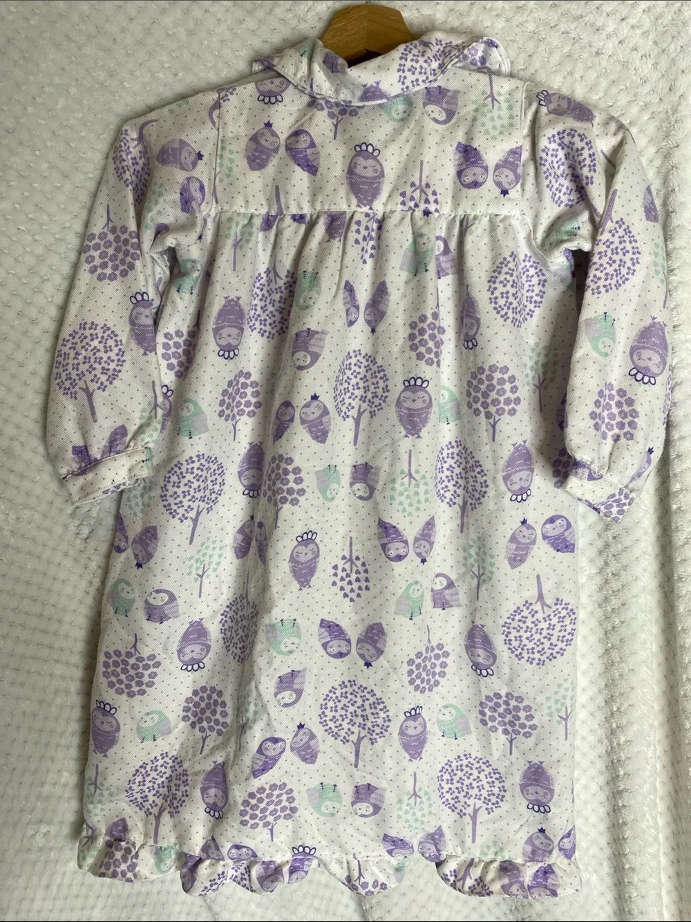Pottery Barn Kids Purple and Mint Owls print Nightgown
